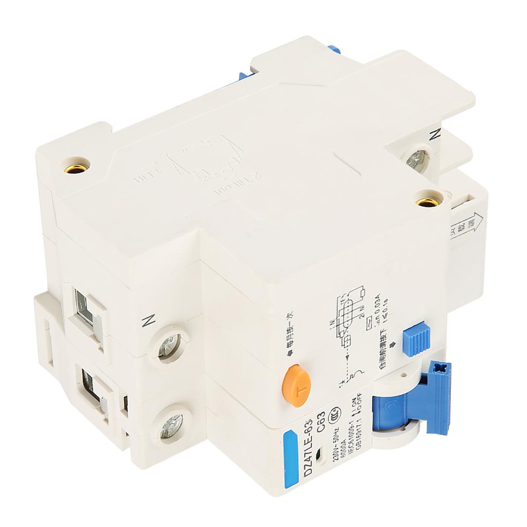 DZ47LE‑63 1p N C63 RCCB Residual Current Circuit Breaker 230V 63A 30mA