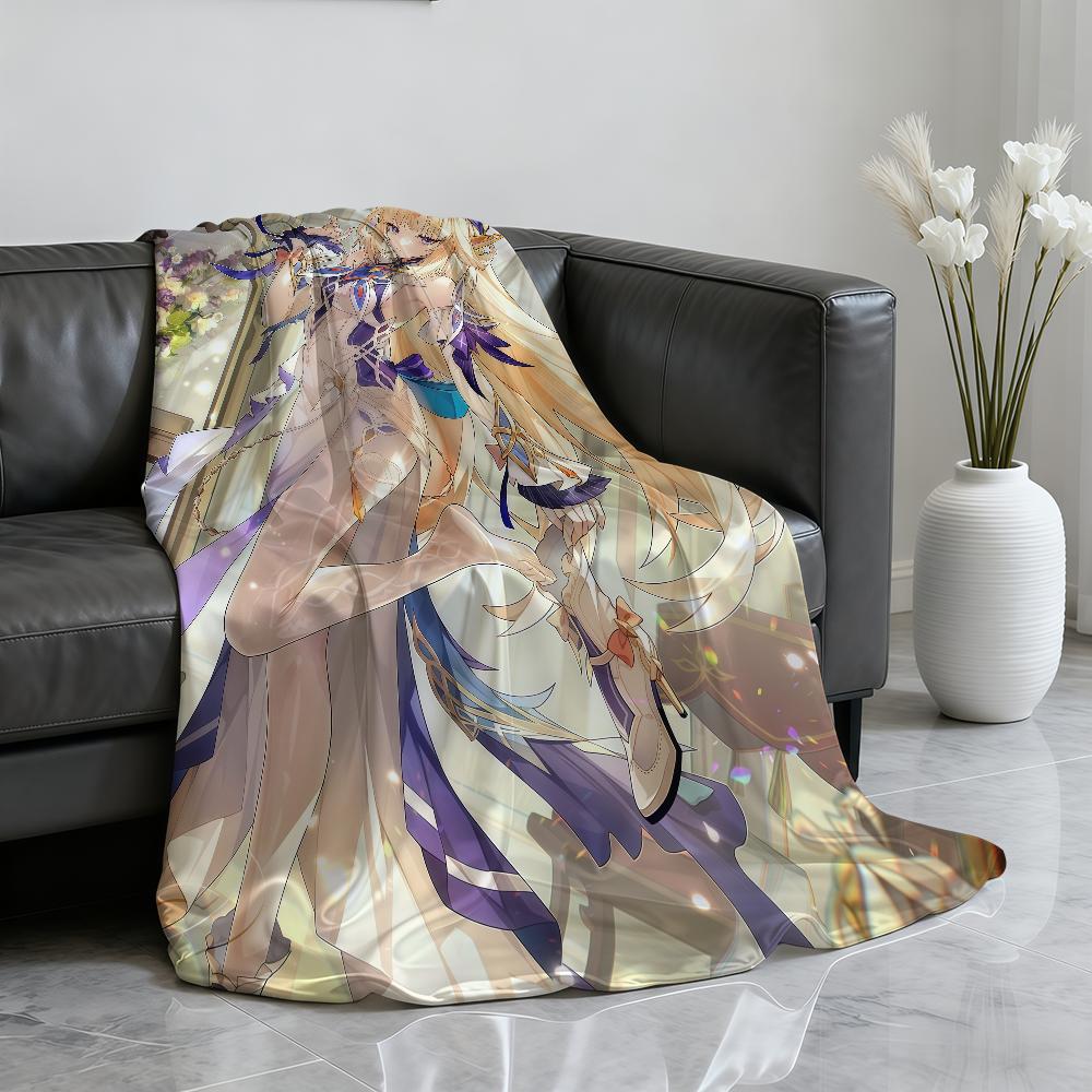 Nicole Reeyn Genshin Impact Blanket Soft Throw Blanket for Home Bedroom Bed Sofa Picnic Travel Office Rest Cover Blanket Gift