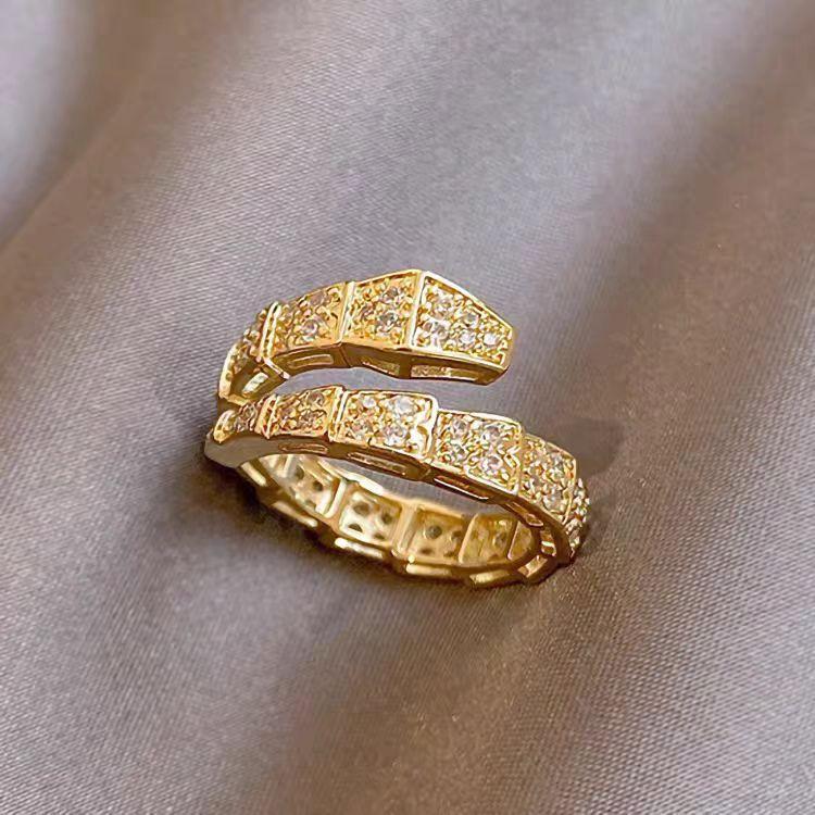Serpentine Designer Ring, Female Niche Design Sense, Cold Wind, Open Index Finger Ring, Light Luxury Tide