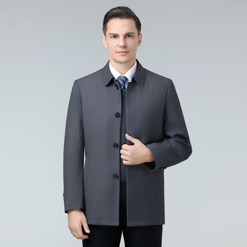 

Новый пуховик для мужской зимы средней длины, со съемной внутренней подкладкой, одежда папы, деловой лацкан, теплая куртка 4XL серый