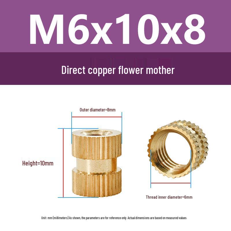 M1-M10 Knurled Brass Heat Insert Nut for Injection Molding
