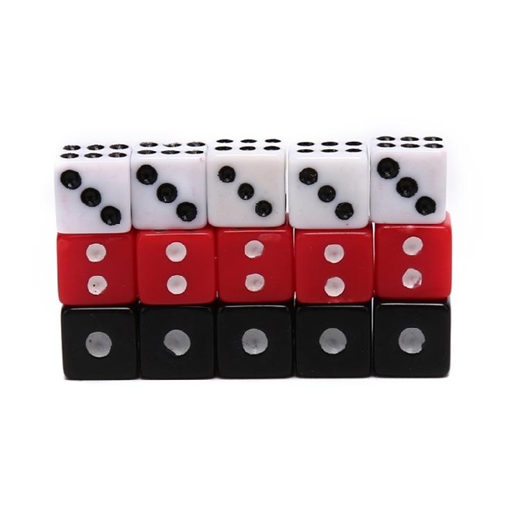 Acrylic Dice Game Props for Children Black White Square Corner Digital Dice Kit
