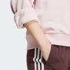 Adidas All Season Solid Color Comfortable Loose Ribbed Crew Neck Long Sleeve Sweatshirt Women Sweatshirt Sandy-Pink IY6753