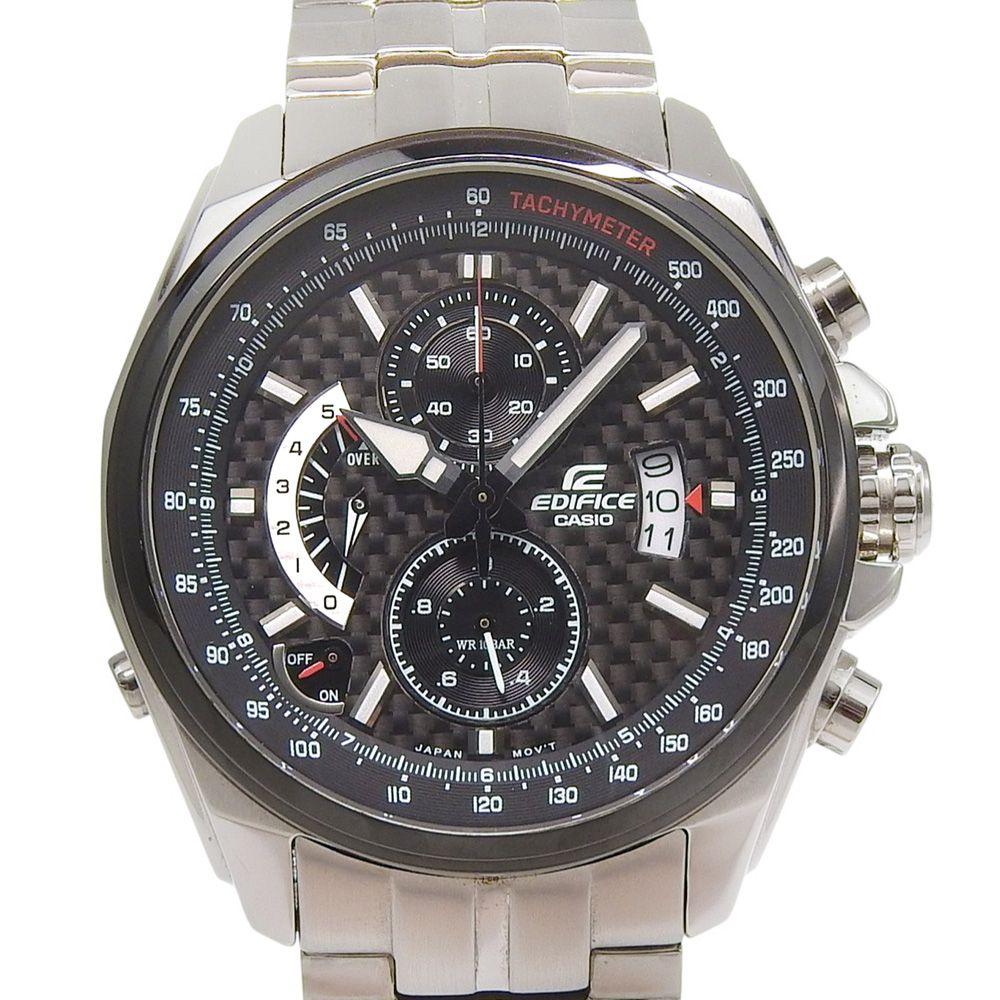 [CASIO] Casio Edifice EFR-501SPJ-1AJF Stainless Steel Silver Quartz Chronograph Men s Black Dial Watch