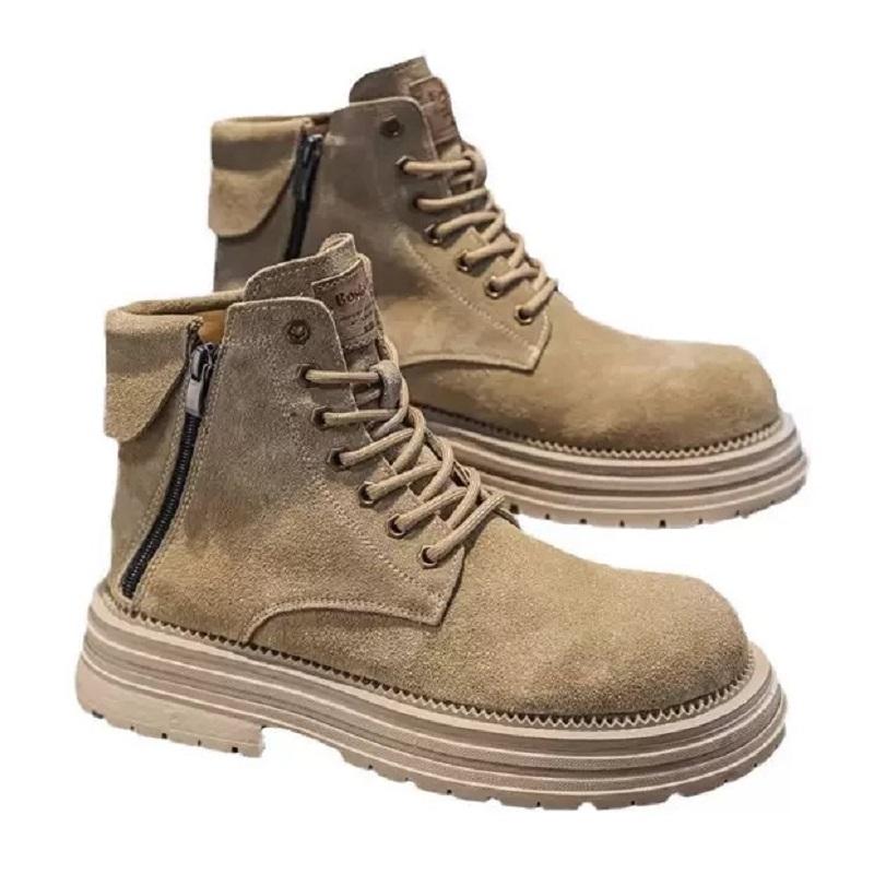 Men's Boots 2025 New High Top Classic Boots Fashionable Retro Side Zipper Men's Boots British Style Thick Soled Workwear Boots