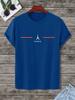 Summer 100% cotton men's loose size comfortable Paris letter print slim casual sports round neck short sleeve T-shirt top