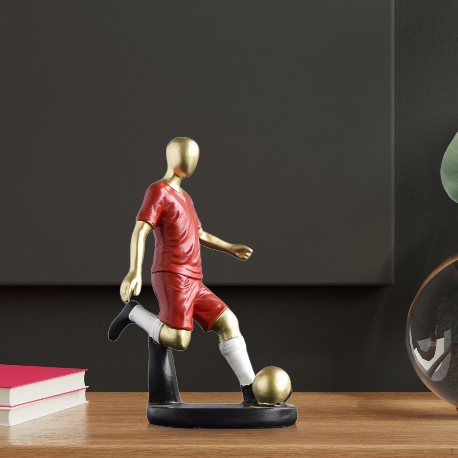 

Статуя футболиста, фигурка из смолы, коллекция, подарок на день рождения, скульптура спортсмена, украшение для стола 8x4.5x12.5cm