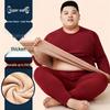 Men's Plus Size Extra Warm Fleece-Lined Underwear Set for Autumn and Winter