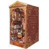 New DIY Book Nook Kit 3D Wooden Miniature Dollhouse Bookend Building with LED Light Bookshelf Decoration Birthday New Year Gifts