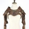 Medieval Faux PU Leathers Costume Armour Halloween Cosplay Warrior Armors Shoulder Armour, Double Shoulder Guard Harness