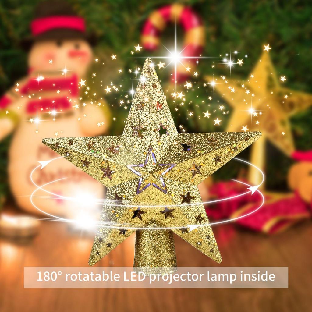 Drehender Schneeflocken Sternenhimmel LED Baumspitze mit 3D Projektion
