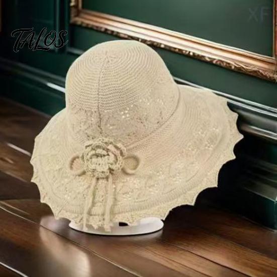 Women Acrylic Blend Straw Hat Women's Wide Brim Summer Beach Sun Simple Design Foldable Lady Braided Floppy for Outdoor Travel Vacation Trendy