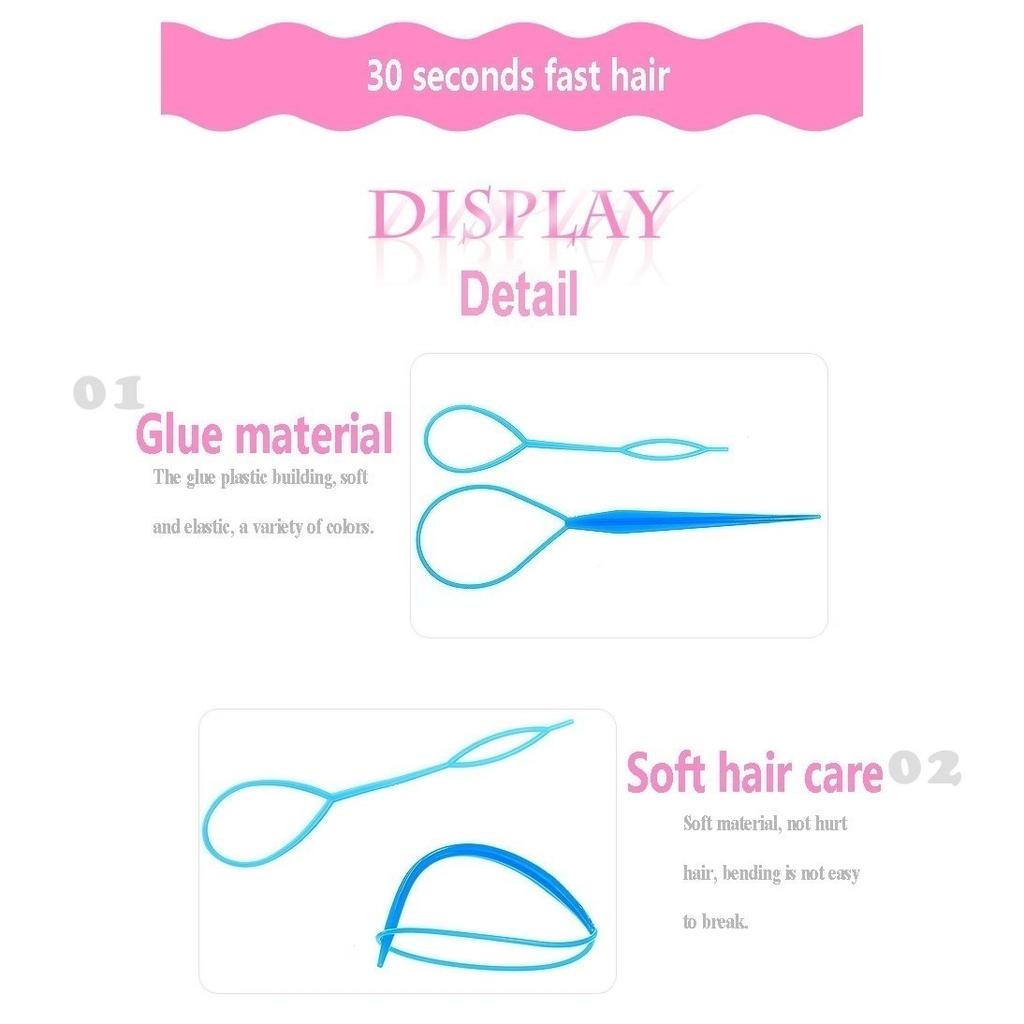 2 pezzi/set creatore di coda di cavallo anello di plastica nero clip coda di cavallo accessori per capelli treccia creatore strumento di styling per donne ragazze