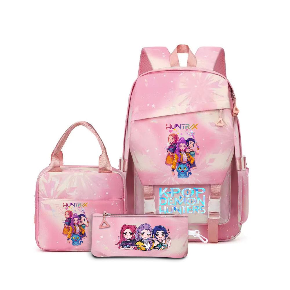 School Season Three-Piece Backpack Wind Academy Style High School Students Schoolbag Lightweight Backpack