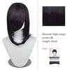 40cm Anime Synthetic White Purple Cosplay Wigs Short Green Hair Straight Silver Wig Pink Hairpiece Short Wig with Bangs