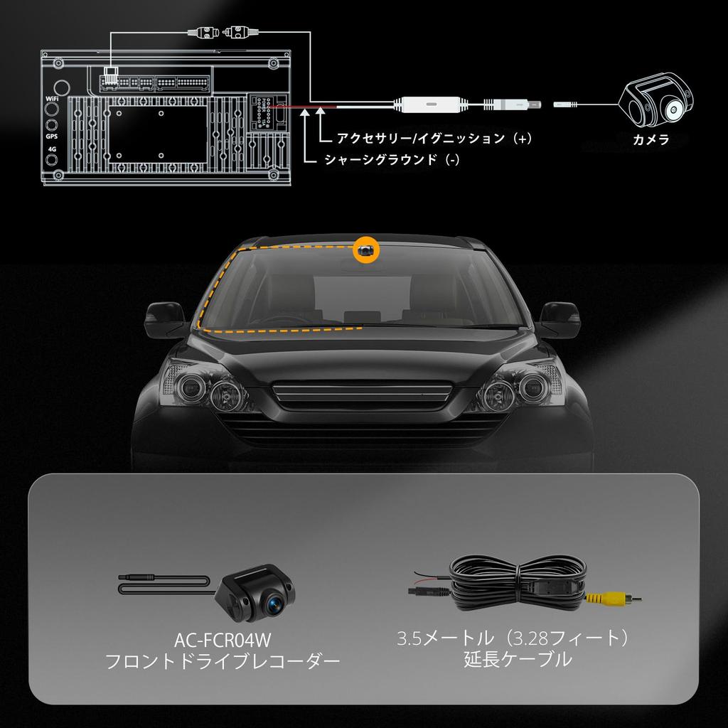 ATOTO 1080P Front Camera with Wide Night Loop Supports up to Compatible with S8 and S8 PN for Front View Monitoring AC-FCR04W 150° Angle, Vision,