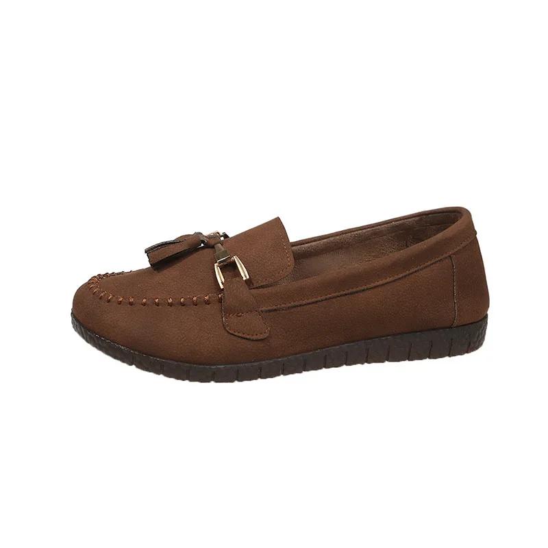 Fashion 2025 Flat Single Shoes New Women All Match Middle-aged Mother Non-slip Slip-on Casual Women's Shoes