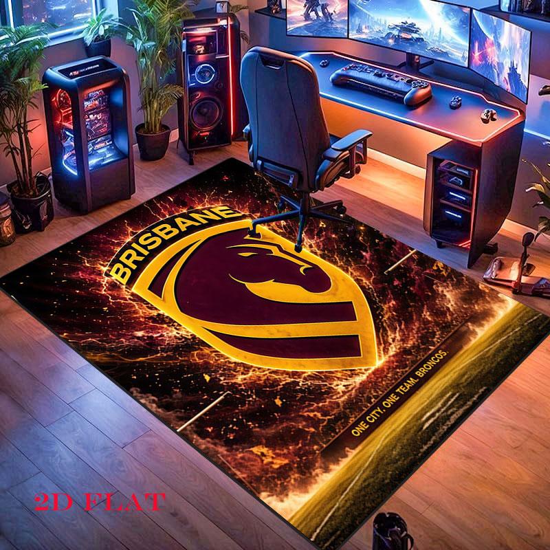 Brisbane Broncos Carpet Rug for Living Room Bedroom Home Sofa Decoration,Kids play Nonslip Floor Mat