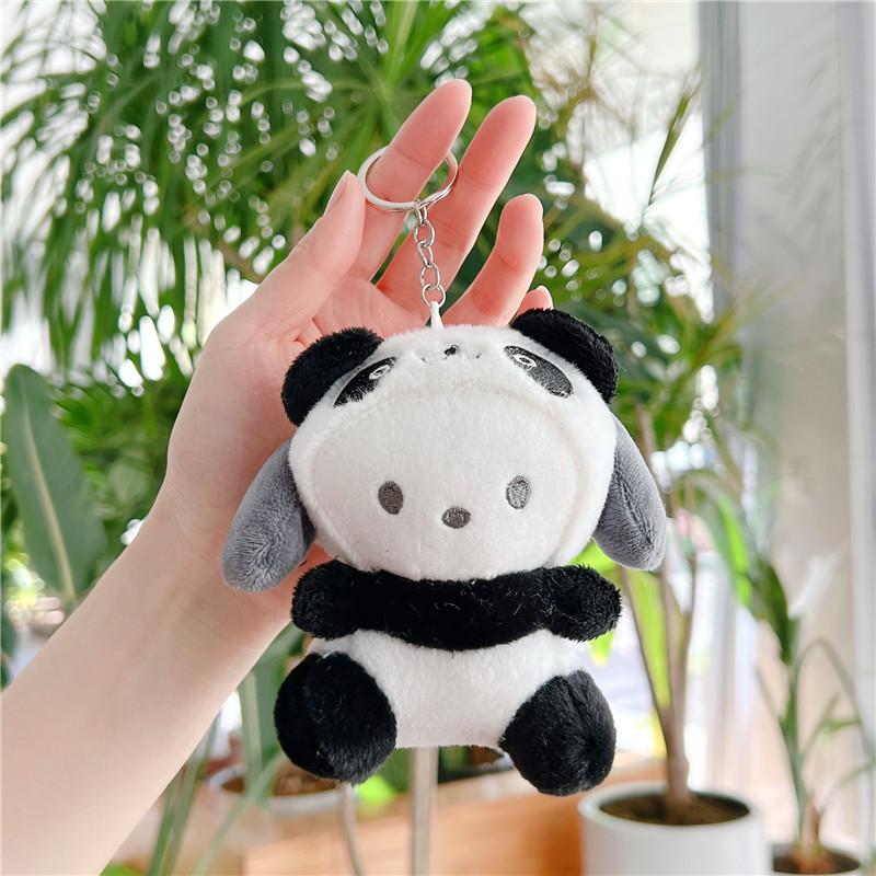 Cute Panda Plush Keychain Doll Cartoon Stuffed Animal Pendant Bag Charm Accessory