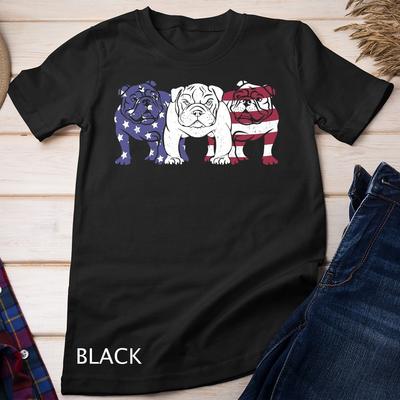 Unique English Bulldog Dog American Flag T-Shirts Gifts Unisex T-shirt