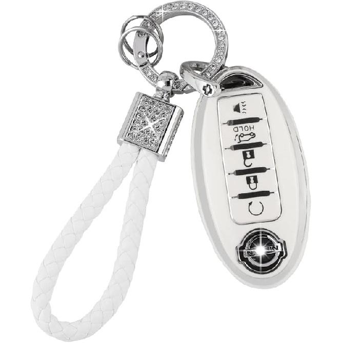 PIFOOG Key Fob Cover For Cadillac SRX CTS CT6 XTS XT5 XT6 XT4 ATS Accessories TPU 5 Button Keys Case Shell Protecor Glitter Car Keychain Girly Women