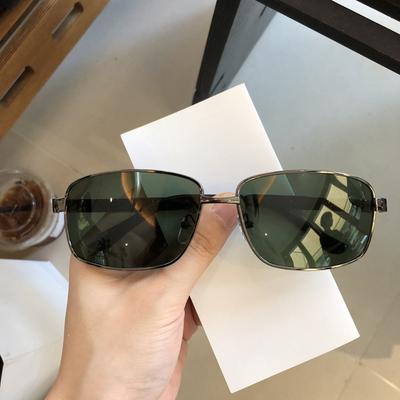 Gafas de Sol Verdes de Moda 2025 para Hombre Vidrio Cristal de Alta Calidad Conducción Pesca Cara Grande UV400 Metal Aislamiento Térmico