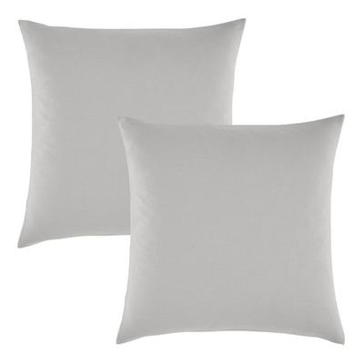Set of 2 "Drift" Pure Cotton Dyed Washed Pillowcases 57 Threads/cm² All Sizes - Light Gray - Pillowcases 63 X 63 Cm X 2
