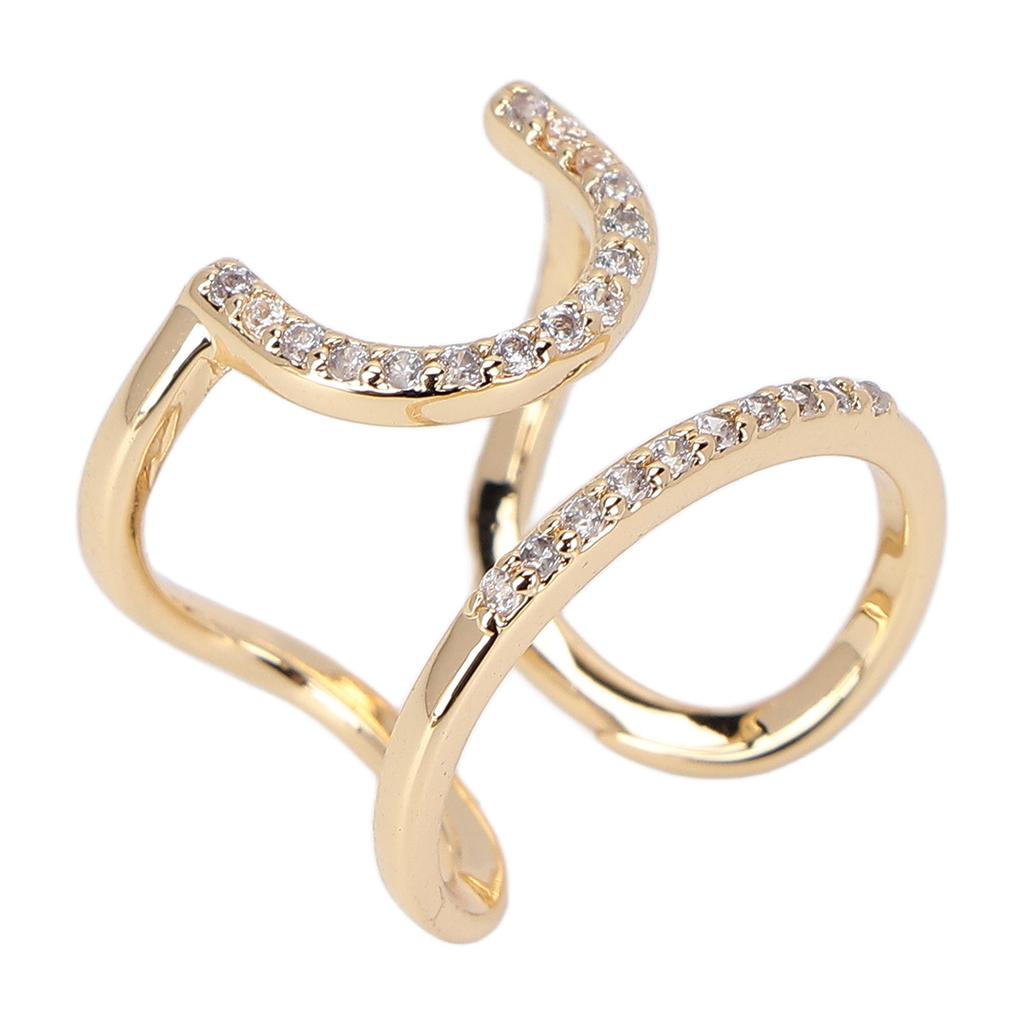 Women Finger Nail Ring Electroplated Copper Adjustable Size Fingernail Rings Nail Art DecorationGolden