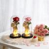 Rosa Eterna Fiore Luminoso Rosa Nel Vetro Fiore Artificiale Accessorio da Tavolo Fiore Con Scatola Regali per la Festa della Mamma Compleanno