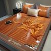 Bamboo Ice Silk Summer Cooling Mat: Foldable Double-Sided Mat for Dormitory or Home, 1.8m