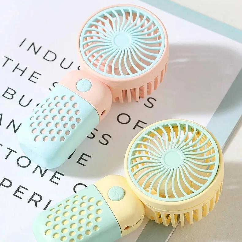 Handheld Charging Fan Cartoon Cute Small Student Charging Small Fan Portable Mini USB Fan Mini Pocket Fans YFA1981