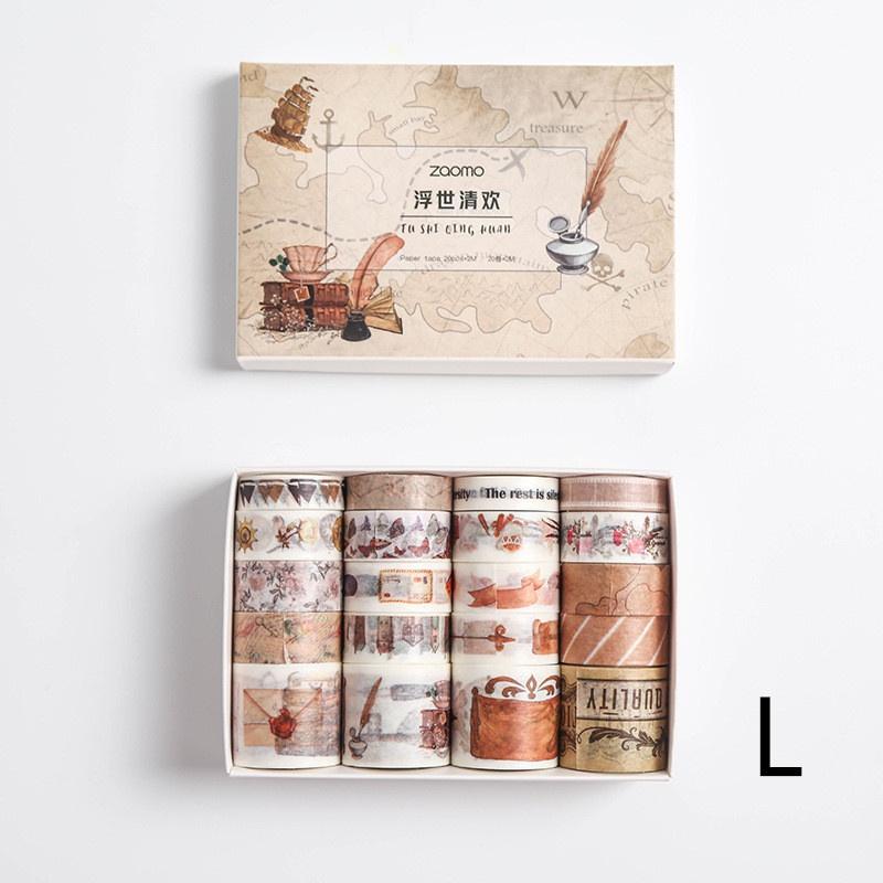 20 pezzi/set Nastri adesivi adesivi Nastri decorativi per cancelleria Washi Tape Nastro adesivo per pianificatore fai-da-te