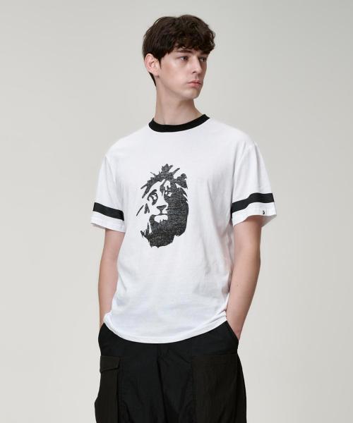 Aoz Project Lion Print T-Shirt (White) White/L