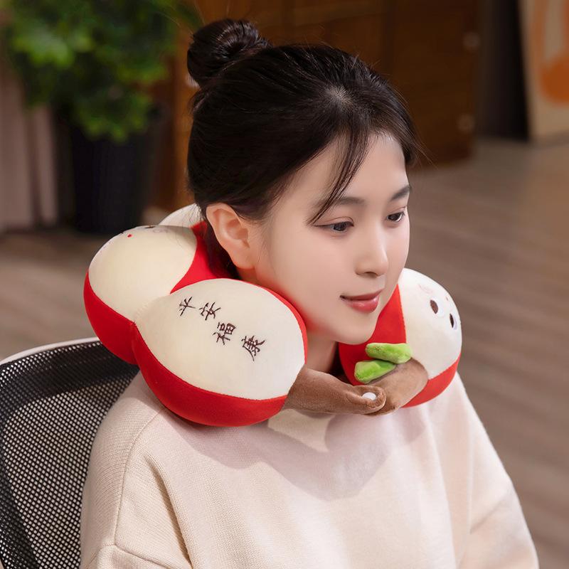 Creative Fruit Candied Gourd U-Shaped Pillow Neck Pillow Plush Toy Office Lunch Break Pillow Plane Travel Neck Pillow