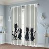2pcs, Light Filtering Curtains Black Cat & Jungle Flowers Versatile Fabric (without Rod) Decorations Outdoor Ldeal for Room,