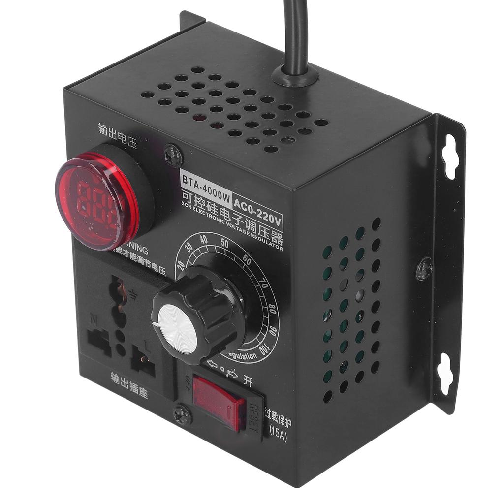 SCR Voltage Regulator AC 220V Input 0‑220V Adjustable Output Voltage Controller Control Switch 4000W