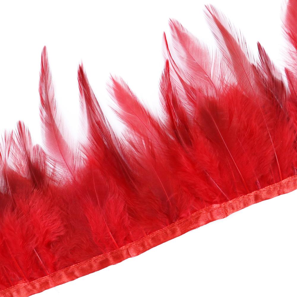 Dyeing Rooster Feathers Trim 4-6Inch Chicken Feather Fringe Ribbon for Clothing Accessories Wedding Decoration Plumas for Crafts