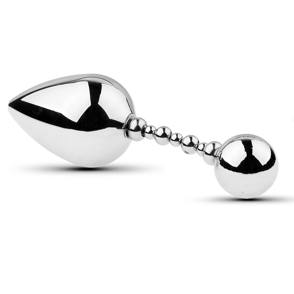 SM Metal Adult Sex Toys Double-Headed Steel Wire Rotating Butt Plug Back Court Expansion Men's Butt Plug