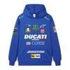 Ducati Felpa Corse MotoGP Racing, Unisex Oversize Streetwear Pullover con Stampa Completa Logo Sponsor
