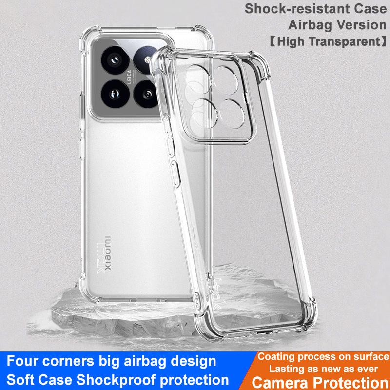 

IMAK For Xiaomi 14 Pro Phone Case Scratch-proof Airbag Corner TPU Cover Transparent