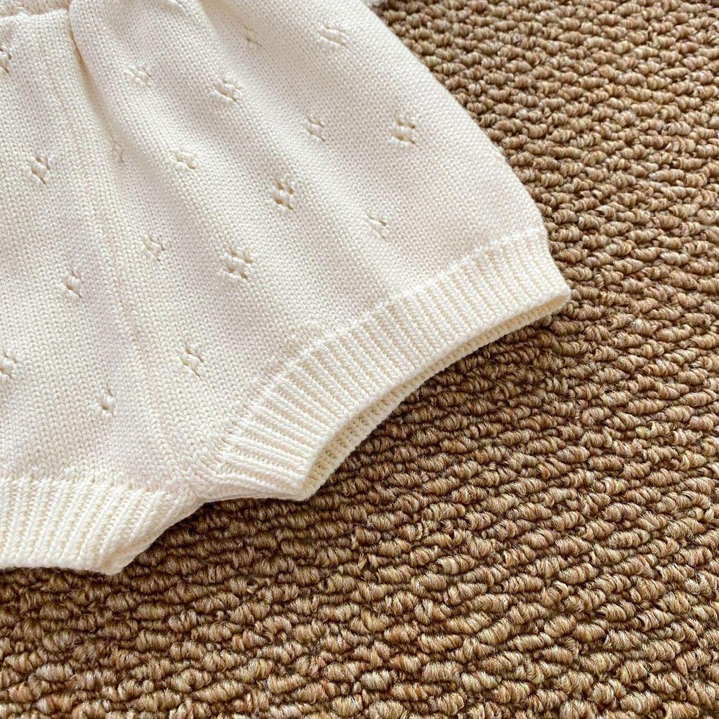 Boys' Pure Cotton Knit Sweater and Shorts Set - Long Sleeve Spring/Autumn, Suitable for Boys and Girls