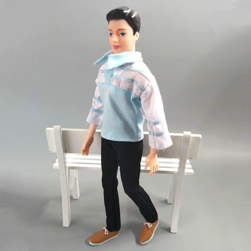 1/6 Boy Doll Clothes For Ken Doll Outfits Red Blue Shirt & Black Trousers Pants Clothes For Barbie's Boyfriend Ken Prince Doll