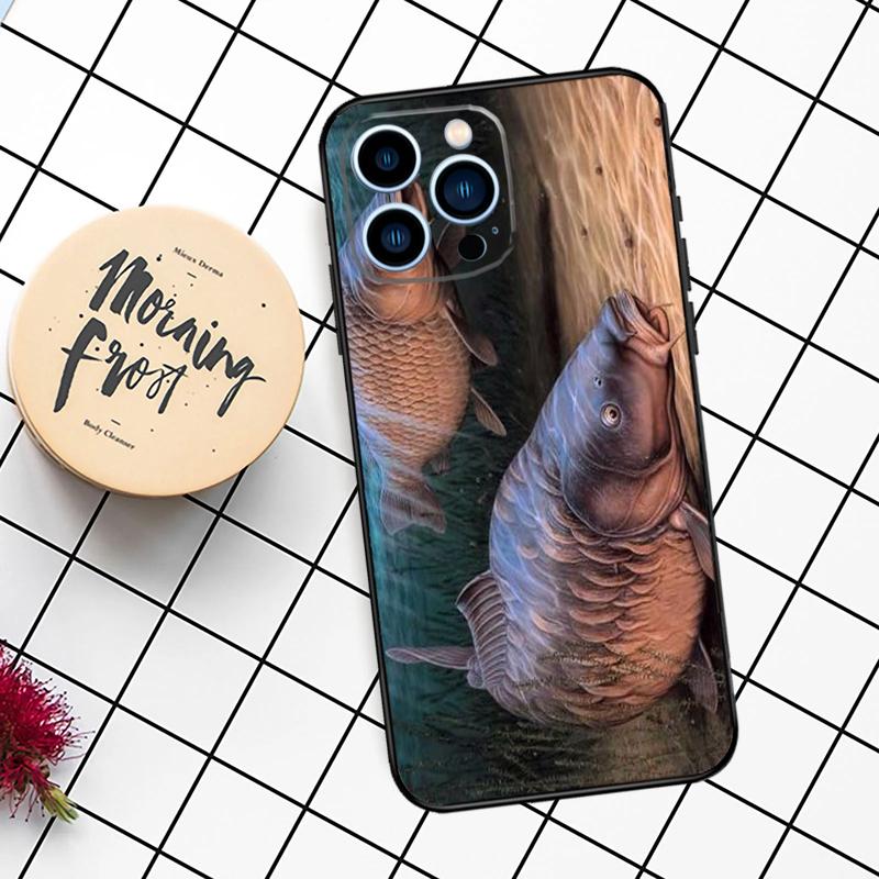 CARP FISHING Case For iPhone 16 15 14 11 12 13 Pro Max Mini X XR XS Max 7 8 16 15 Plus Cover Funda
