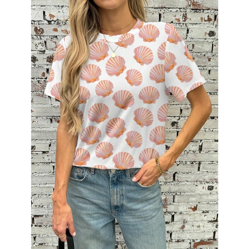 Heart Love Graphics T-Shirts Floral 3D Print Women's Casual Short Sleeves O-Neck T Shirt Y2k Harajuku Tees Tops