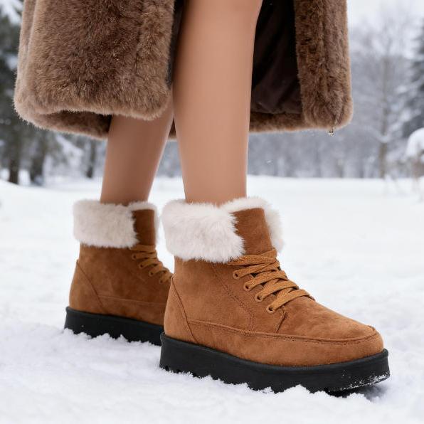 Women'S High Top Short Boots Cold Warm Cotton Boots Thickened Boots With Thick Soles Comfortable New Street Party Shoes Woman