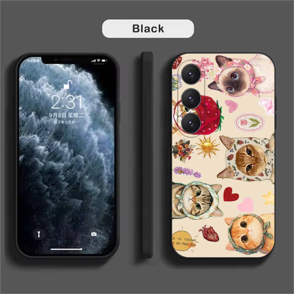 Colorful Cat Design Phone Case For Samsung Galaxy A52 A42 A32 A22 A12 A02S A72 A73 A51 A41 A31 A21S A71 A40 A30S A20S