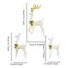 Christmas Yard Stake Decorations Realistic LED Light Festive Insertion 3 Pieces Outdoor Reindeer Christmas Yard Decoration For