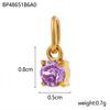 CARLIDANA Good Quality Long Lasting Color Retention Stainless Steel Gold-Plated Colorful Inlaid Transparent Zircon Pendant Charm