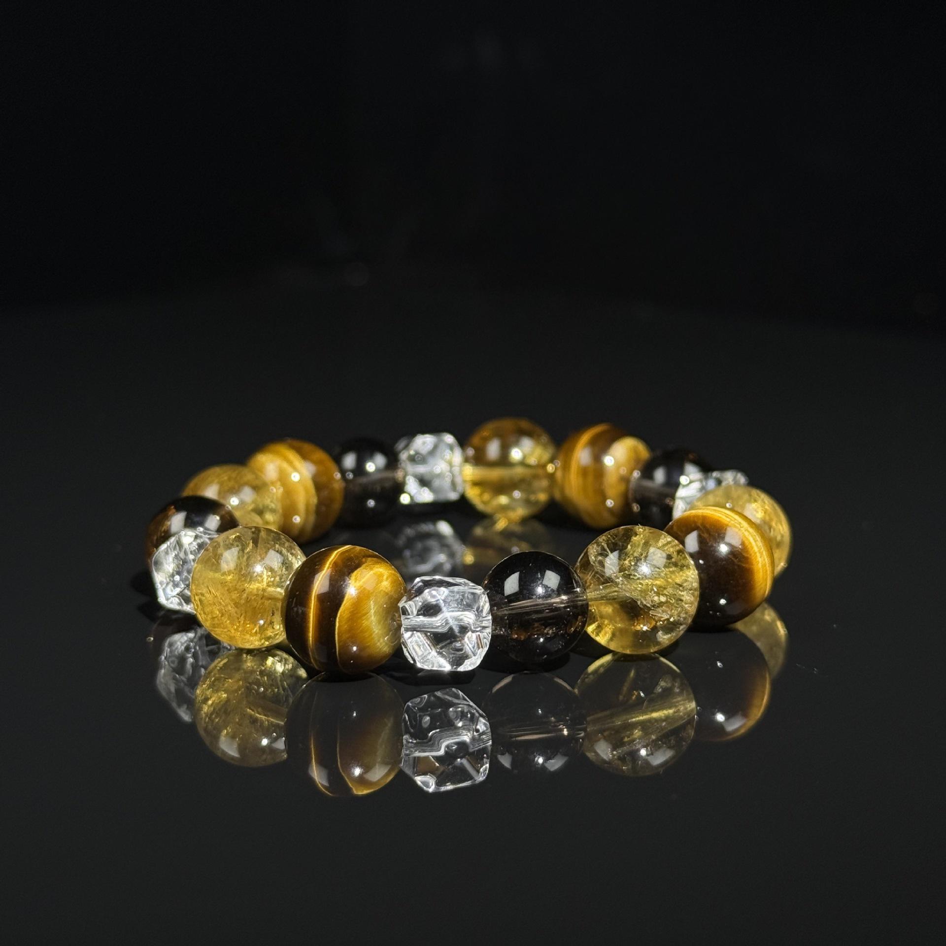Natural Crystal Five Elements Custom Multi-Gem Bracelet - Elegant Niche Jewelry Gift