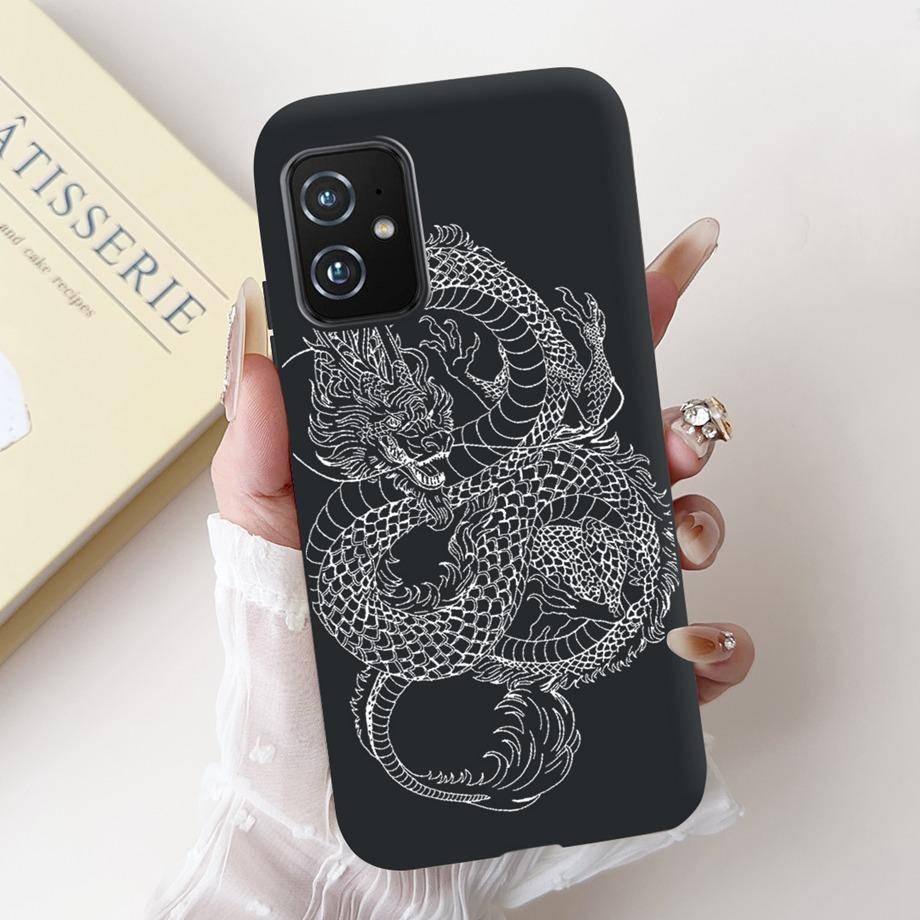 Per Custodia ASUS ZENFONE 8 ZS590KS Astronauta Drago Animali Cartoni Animati Stile Cool Silicone Morbido Copertura Nera per Telefono Per ASUS ZS590KS Borsa